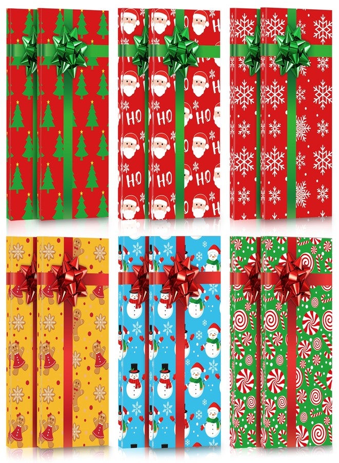 peony man 12 Pack Christmas Gift Card Holder Boxes with Bows and Tags Santa Claus Snowman Gift Card Boxes Christmas Tree Snowflake Gifts Wrap Box for Xmas Holiday Party Favors Gifts Wrapping - Image 1